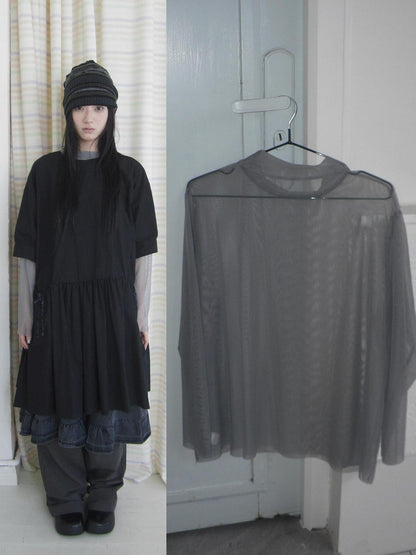 ang project Sheer Star Polka Dot Layered Women&