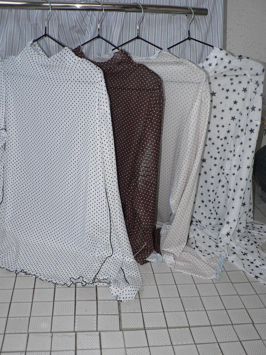 ang project Sheer Star Polka Dot Layered Women&