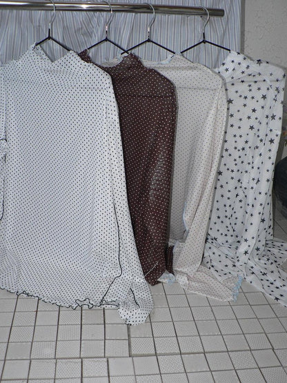 ang project Sheer Star Polka Dot Layered Women&