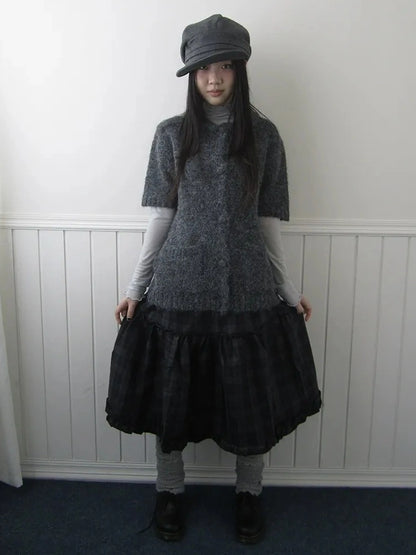 ang project Short Sleeve Knit Polo Sweater Sweater