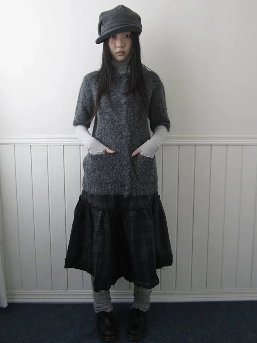 ang project Short Sleeve Knit Polo Sweater Sweater