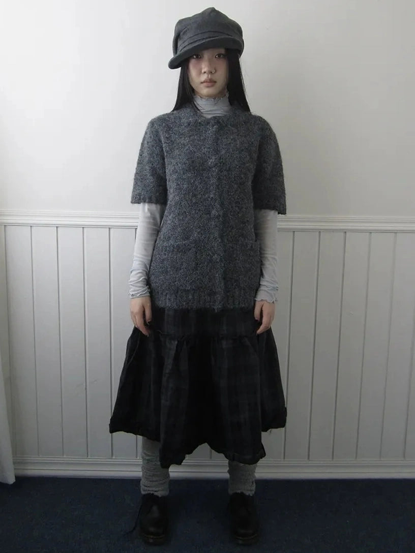 ang project Short Sleeve Knit Polo Sweater Sweater