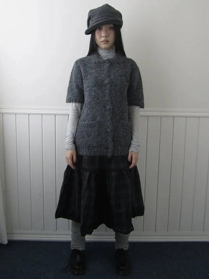 ang project Short Sleeve Knit Polo Sweater Sweater