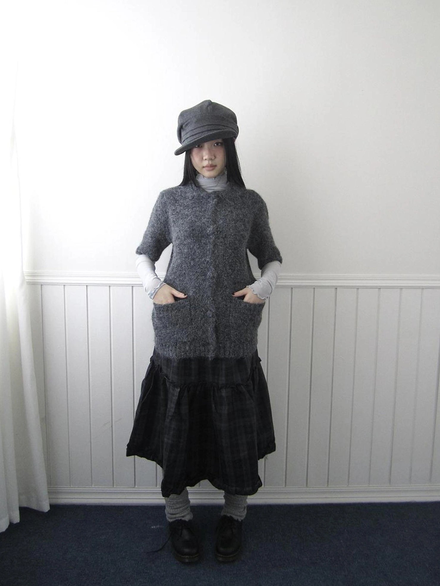 ang project Short Sleeve Knit Polo Sweater Sweater