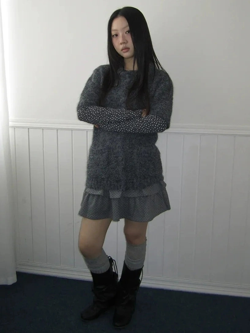 ang project Short Sleeve Knit Polo Sweater Sweater