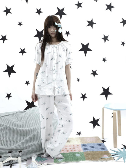 ang project Soft Music Note Print Double Layer Cotton Women&