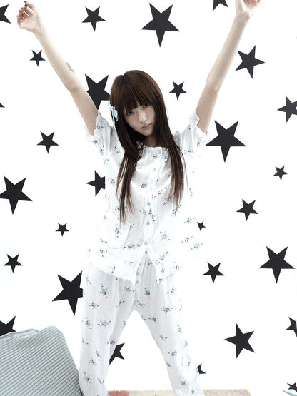 ang project Soft Music Note Print Double Layer Cotton Women&