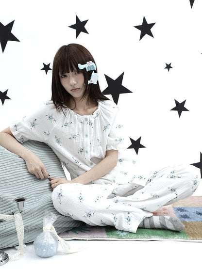 ang project Soft Music Note Print Double Layer Cotton Women&