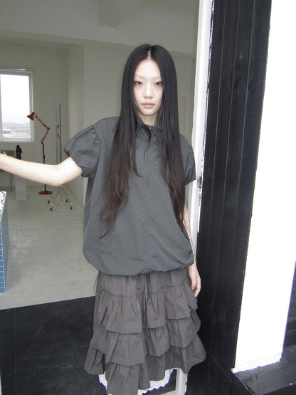 ang_project_Solid_Drawstring_Half_Zip_Stand_Collar_Women&