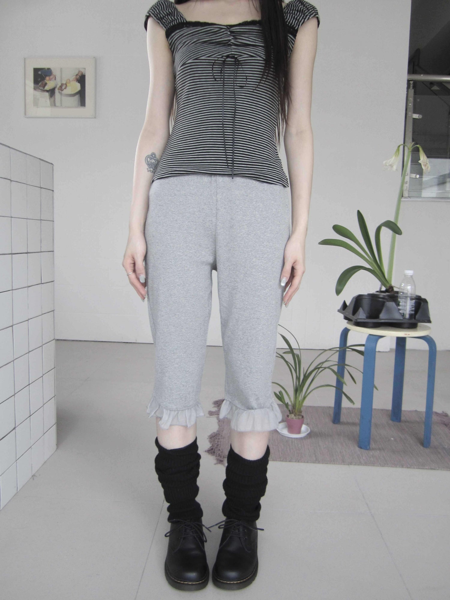 ang_project_Solid_Lace_Trim_Elastic_Waist_High_Stretch_Slim_Fit_Women&
