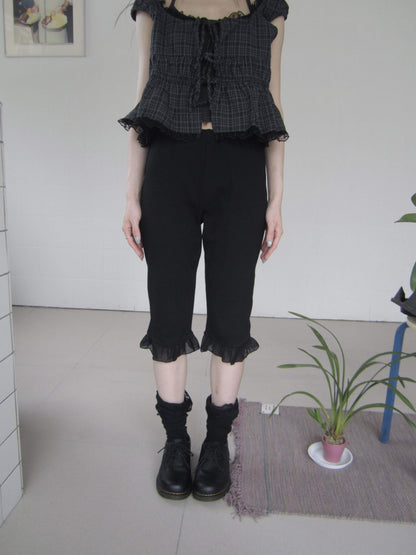 ang_project_Solid_Lace_Trim_Elastic_Waist_High_Stretch_Slim_Fit_Women&