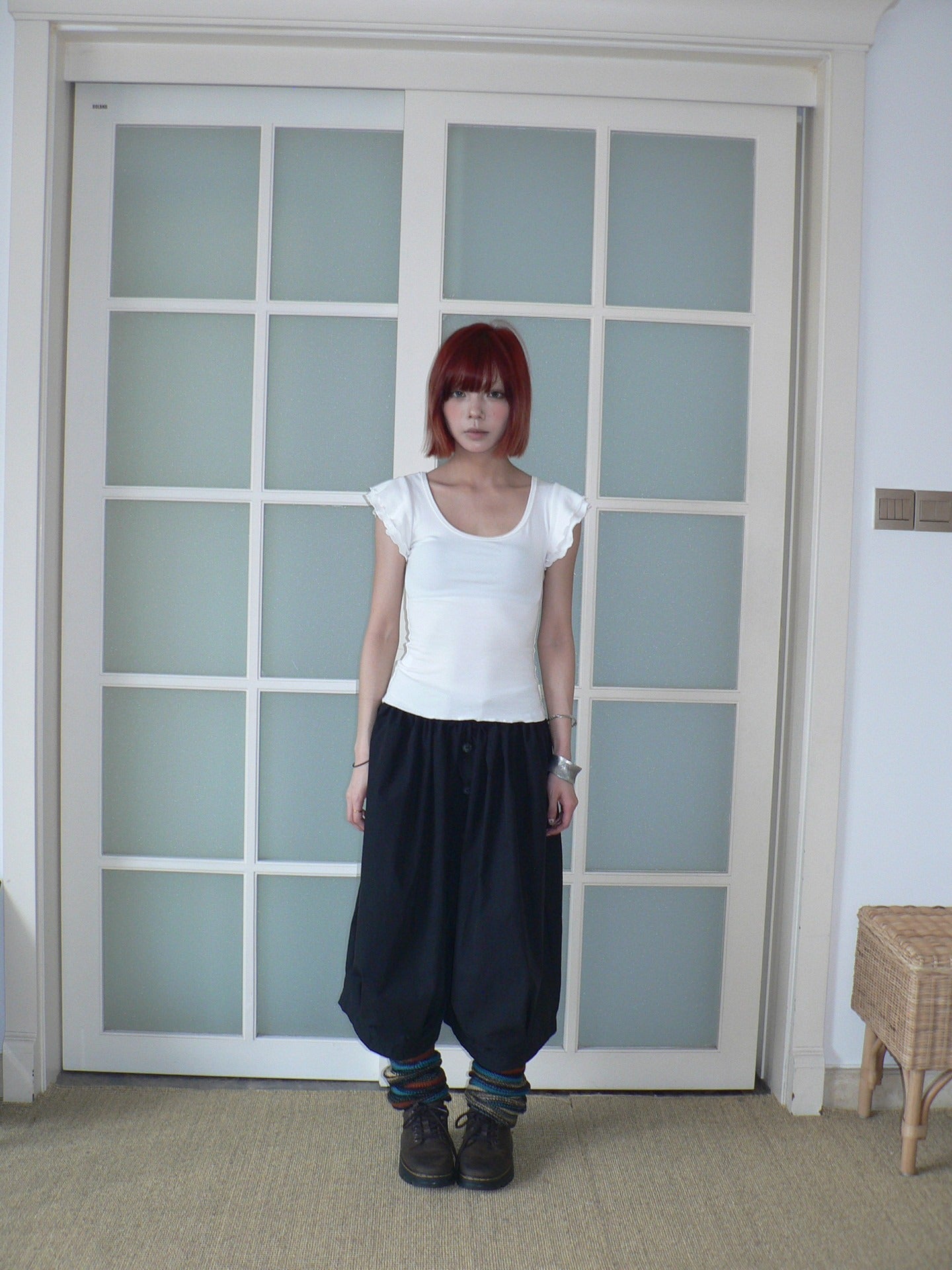ang_project_Solid_Paneled_Crew_Neck_Flutter_Sleeve_Women&