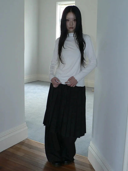 ang project Stacked Neck Slim Fit Long Sleeve T-shirt T-shirt