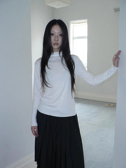 ang project Stacked Neck Slim Fit Long Sleeve T-shirt T-shirt