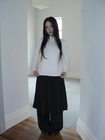 ang project Stacked Neck Slim Fit Long Sleeve T-shirt T-shirt