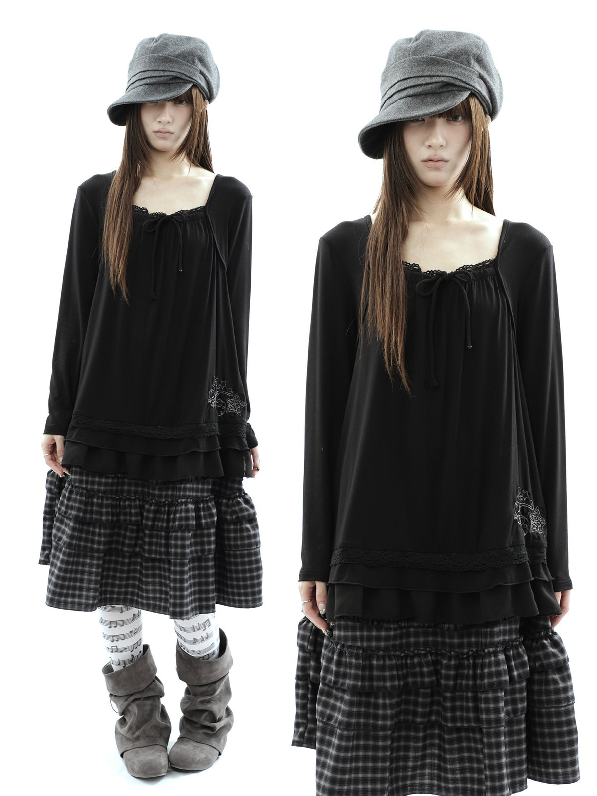 ang_project_Star_Embroidered_Lace_Mesh_Splice_Tie_Women&