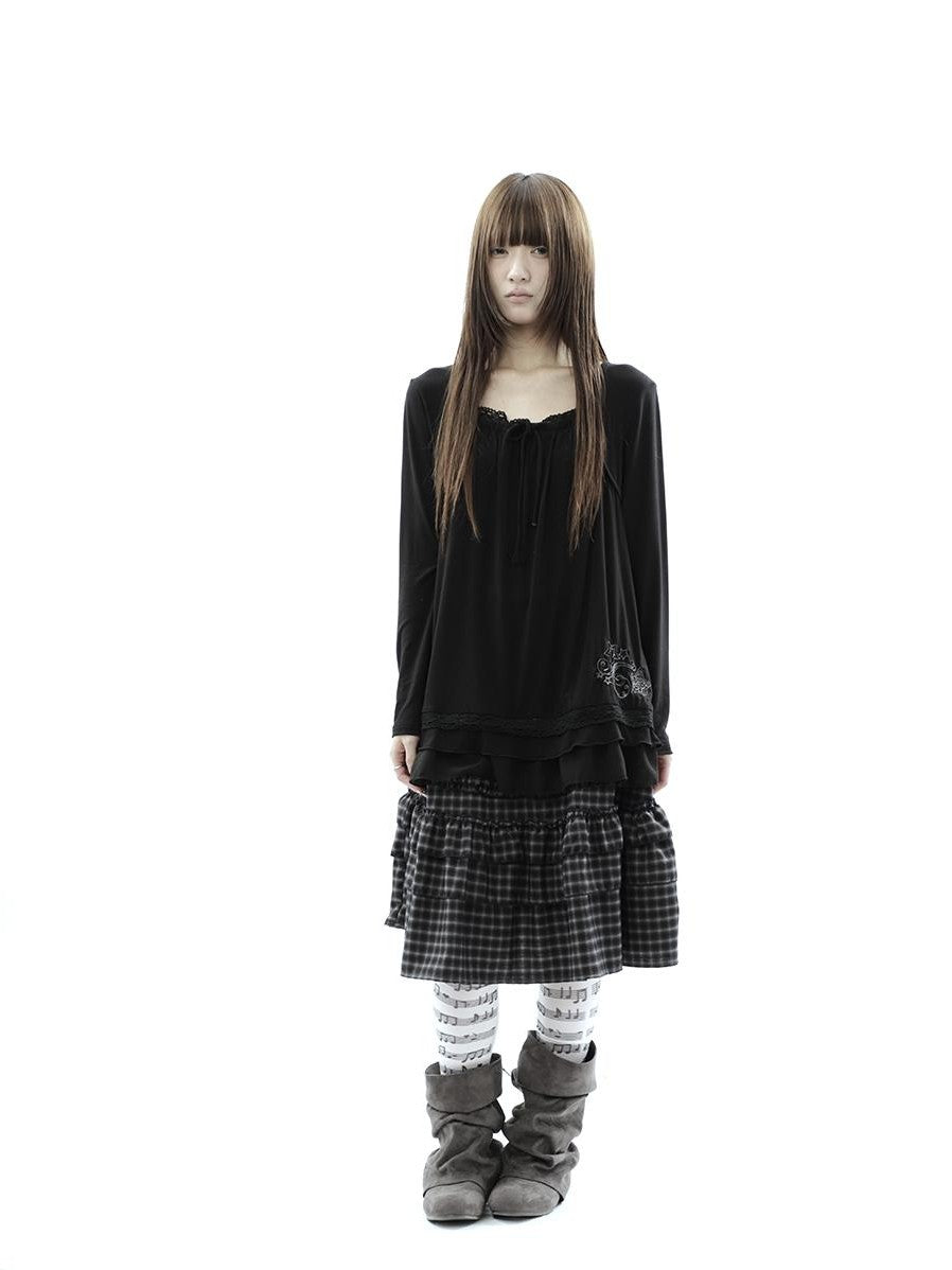 ang project Star Embroidered Lace Mesh Splice Tie Women&