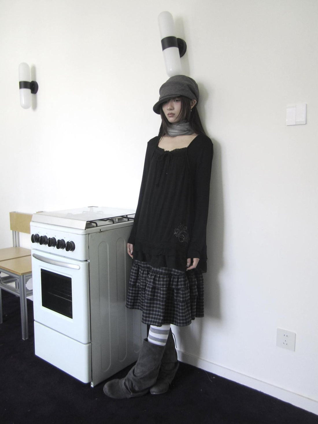 ang project Star Embroidered Lace Mesh Splice Tie Women&