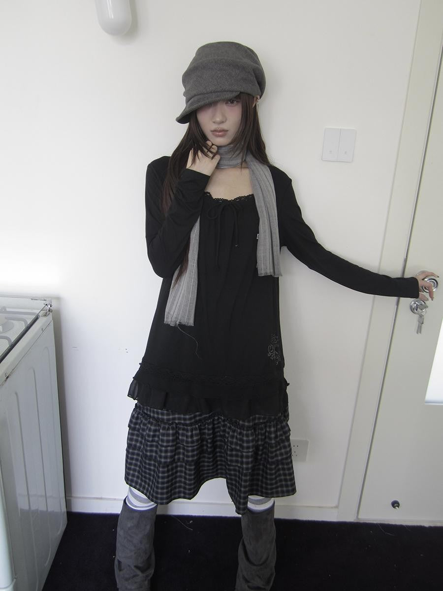 ang project Star Embroidered Lace Mesh Splice Tie Women&