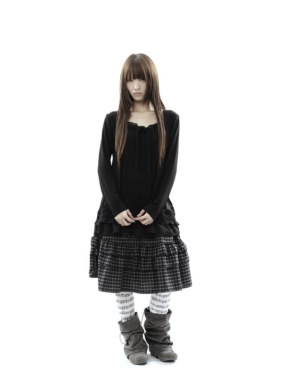ang project Star Embroidered Lace Mesh Splice Tie Women&