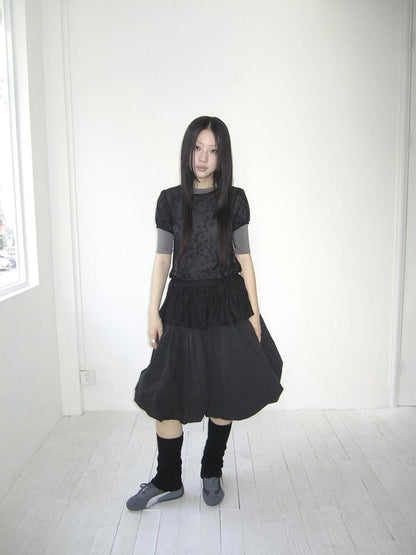 Updateang project Star Print Lace Top With Drawstring Waist
