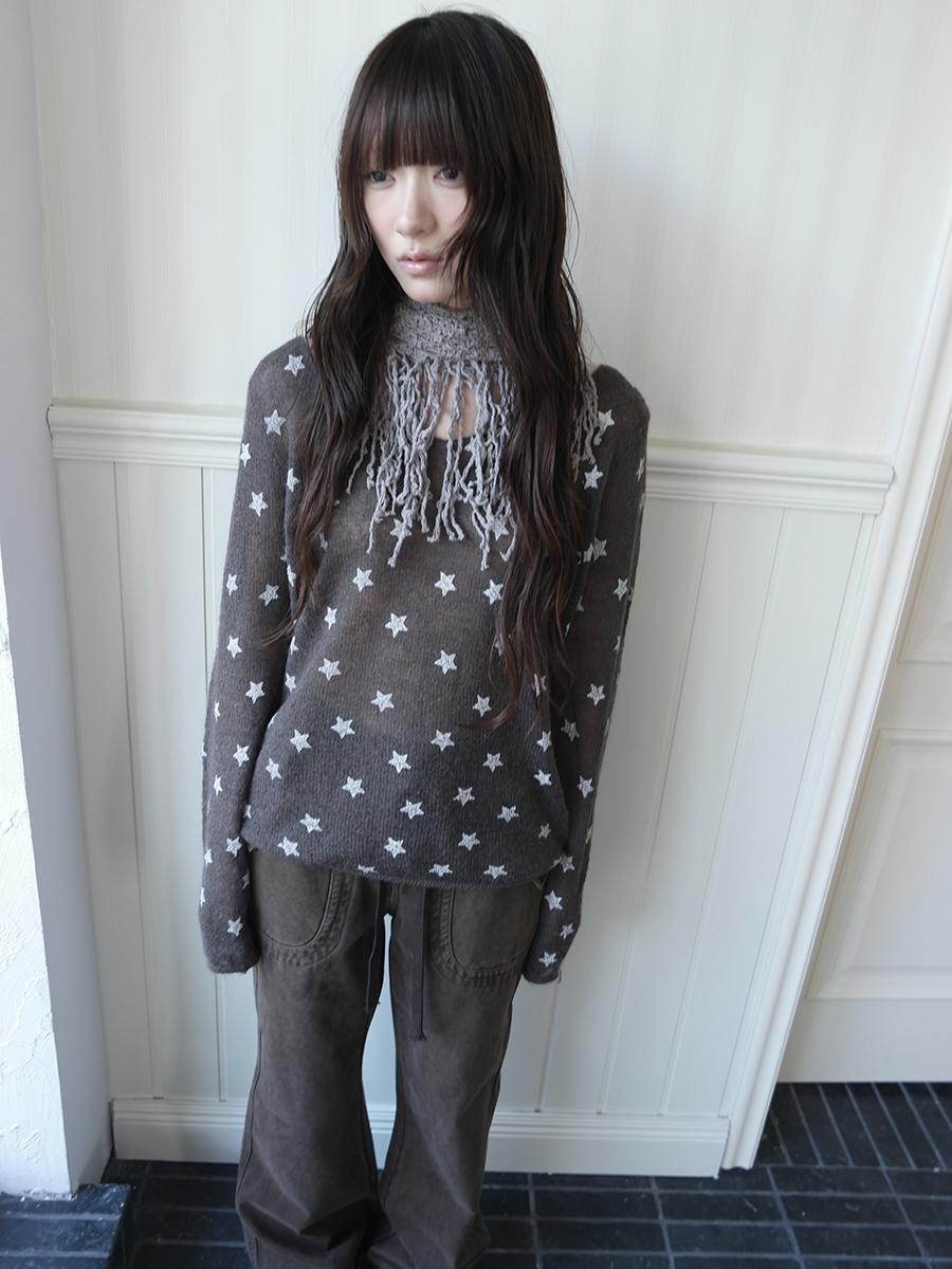 ang project Star Print V-neck Loose Fit Women&