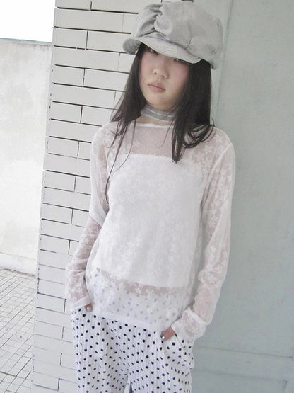 Star Sheer Layering Tee Summer Lightweight Long Sleeve Top