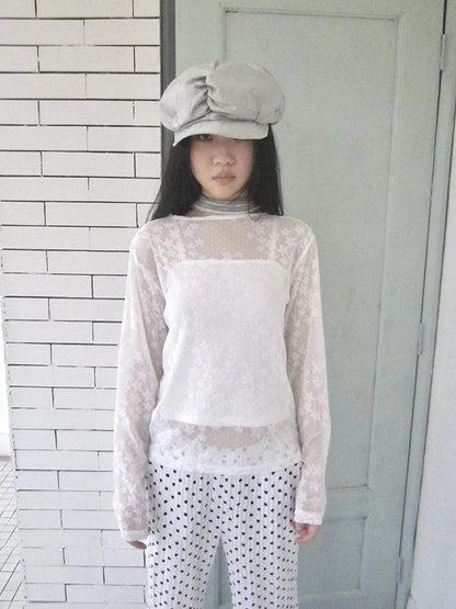 Star Sheer Layering Tee Summer Lightweight Long Sleeve Top