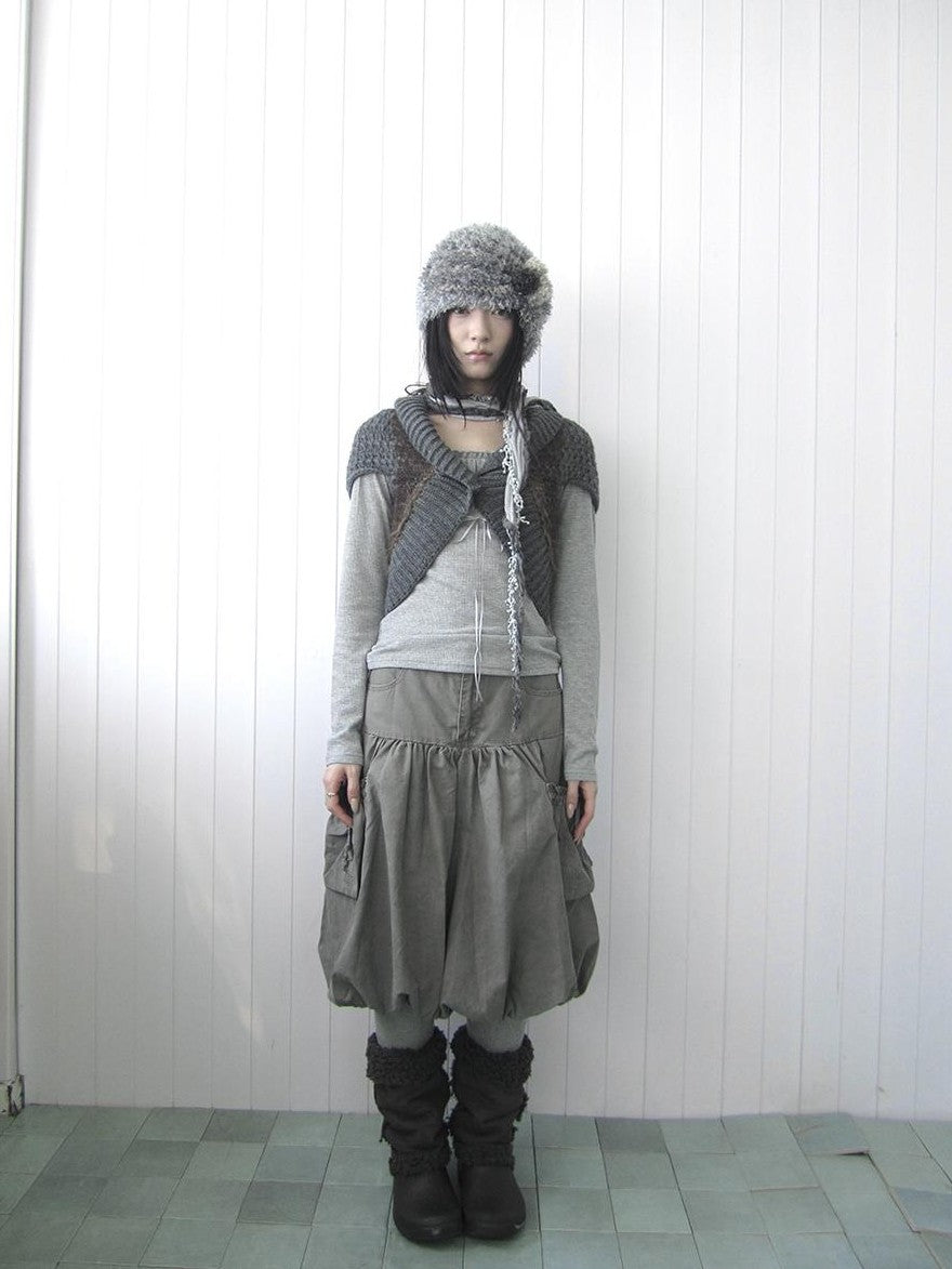 ang project Star Studded Drawstring Bubble Hem Denim Women&
