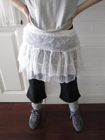 ang project Starry Ballet Mesh Overlay Skirt