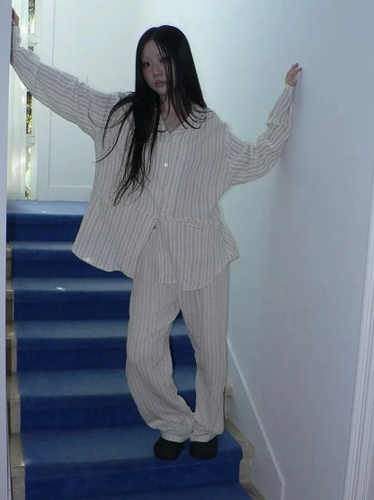 ang project Stars Print Double Gauze Pajama Set Hoodies/Sweatshirt