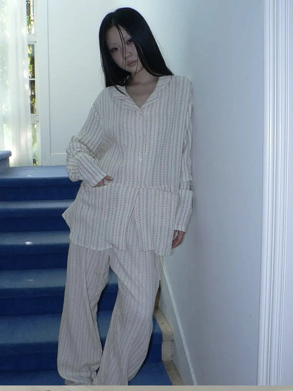 ang project Stars Print Double Gauze Pajama Set Hoodies/Sweatshirt