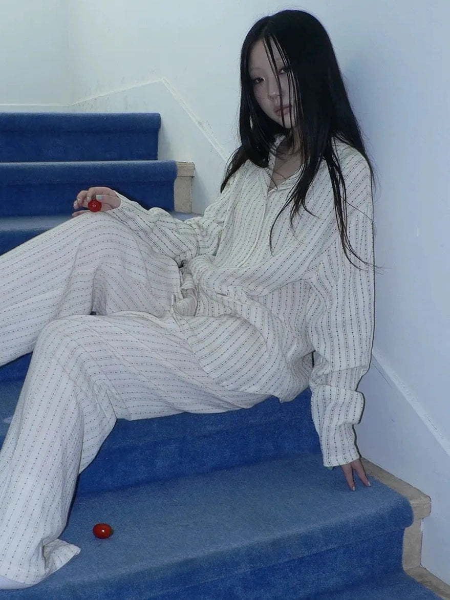 ang project Stars Print Double Gauze Pajama Set Hoodies/Sweatshirt