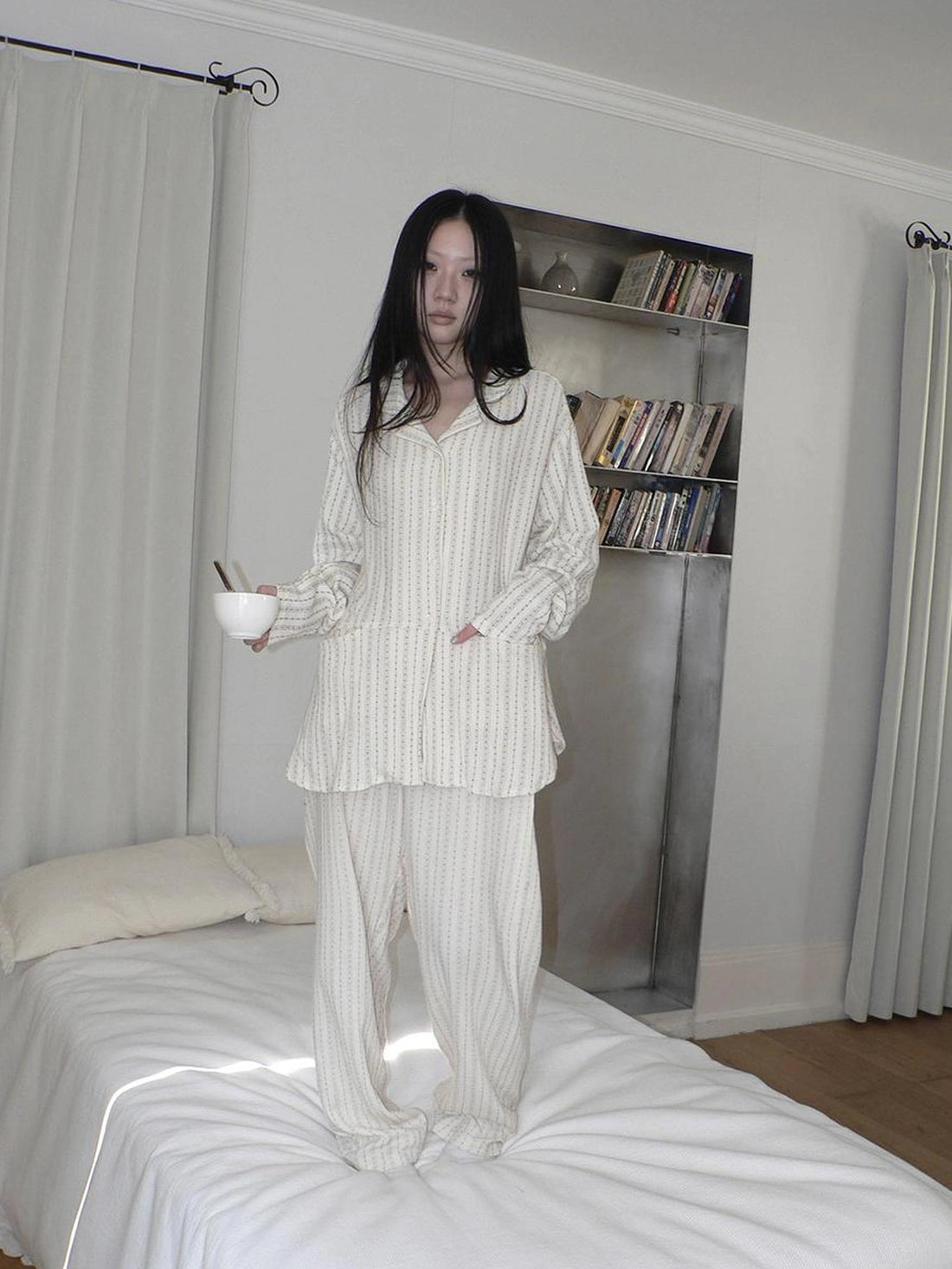 ang project Stars Print Double Gauze Pajama Set Hoodies/Sweatshirt