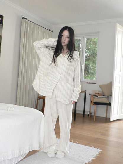 ang project Stars Print Double Gauze Pajama Set Hoodies/Sweatshirt