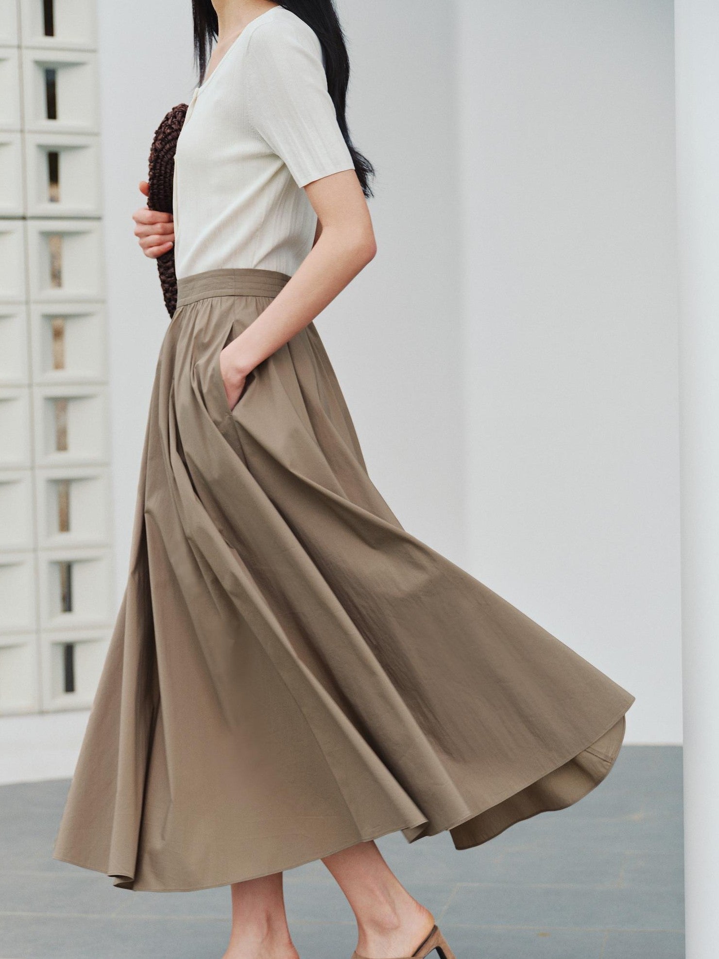 ang project Striped Colorblock Faux Layered Ruched Neck Women&