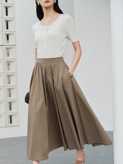 ang project Striped Colorblock Faux Layered Ruched Neck Women&