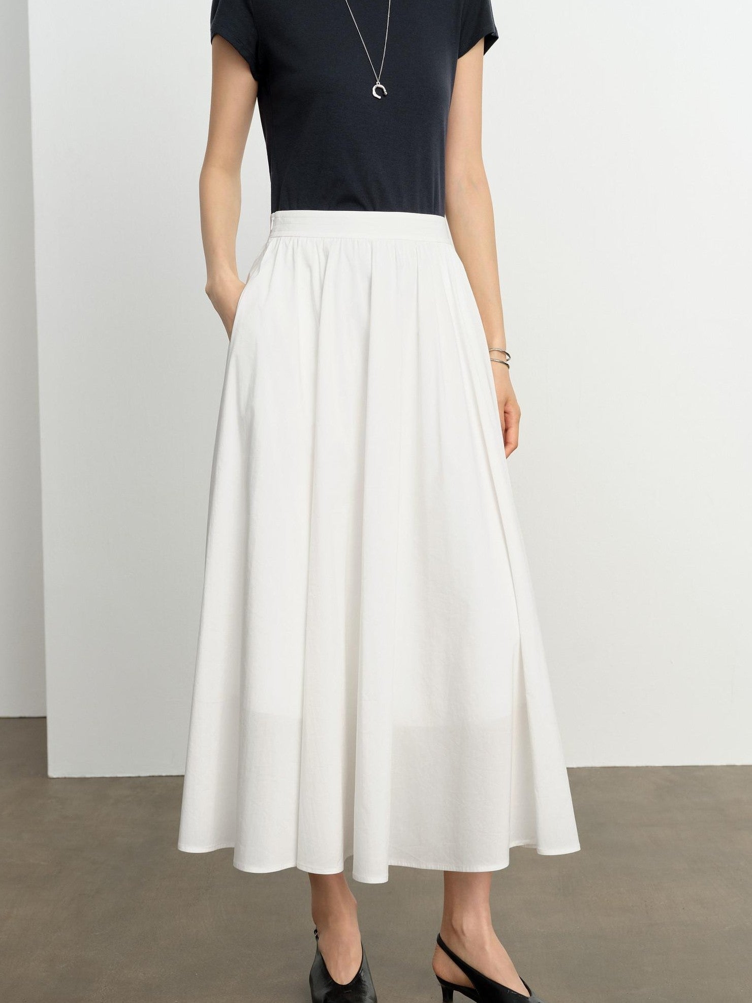 ang project Striped Colorblock Faux Layered Ruched Neck Women&