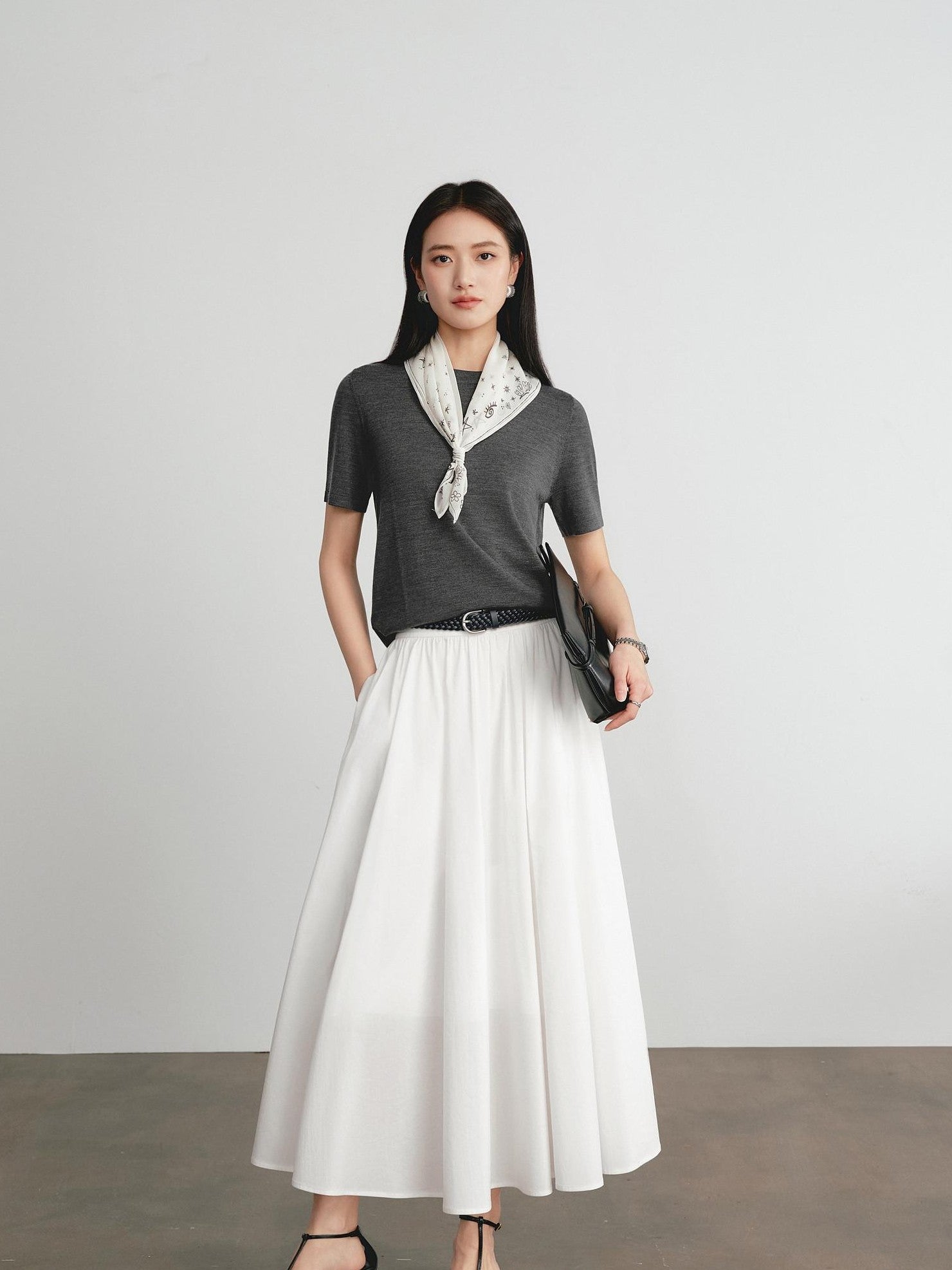 ang project Striped Colorblock Faux Layered Ruched Neck Women&