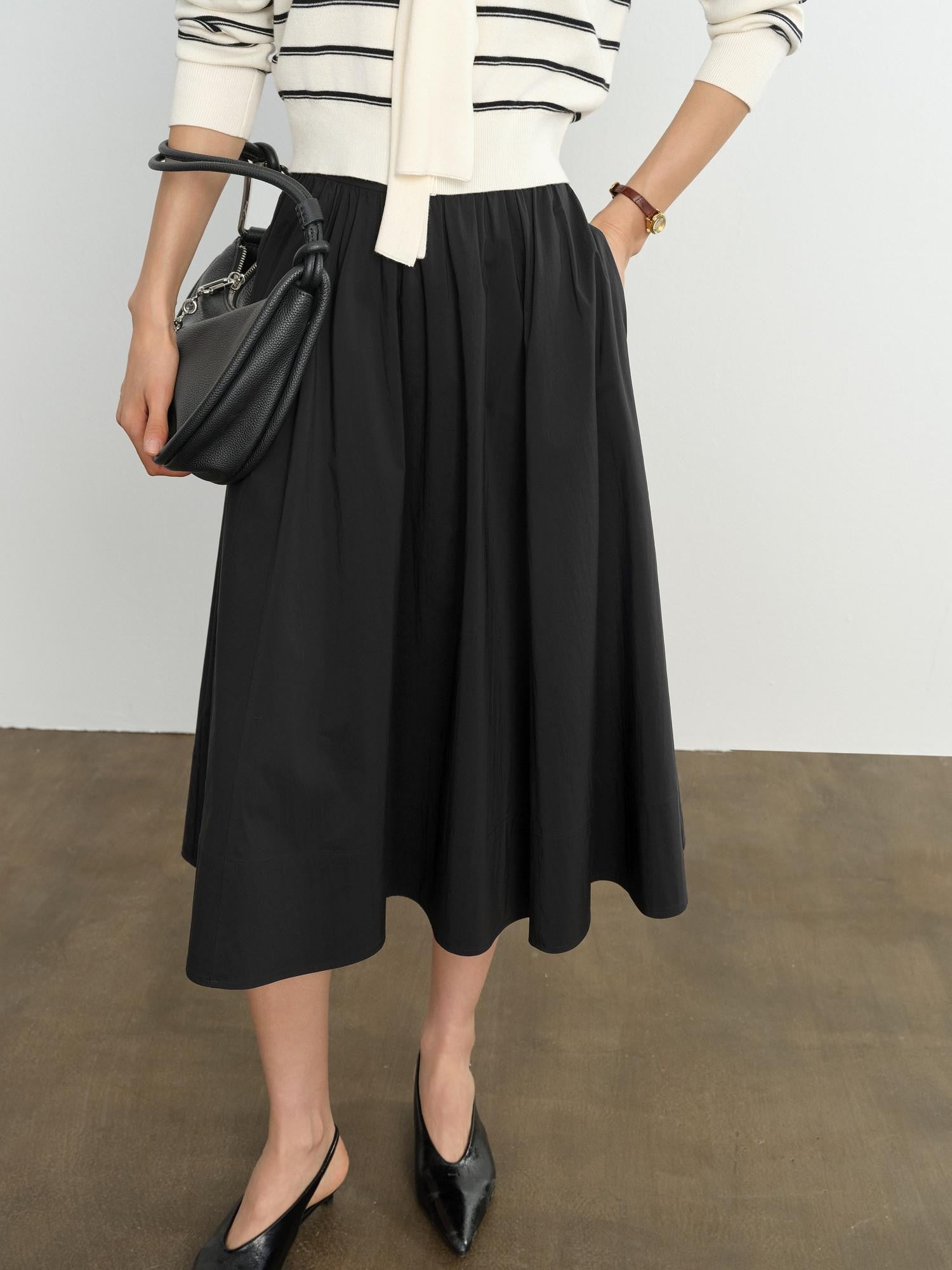 ang project Striped Contrast Layered Draped Neck Ruched Women&