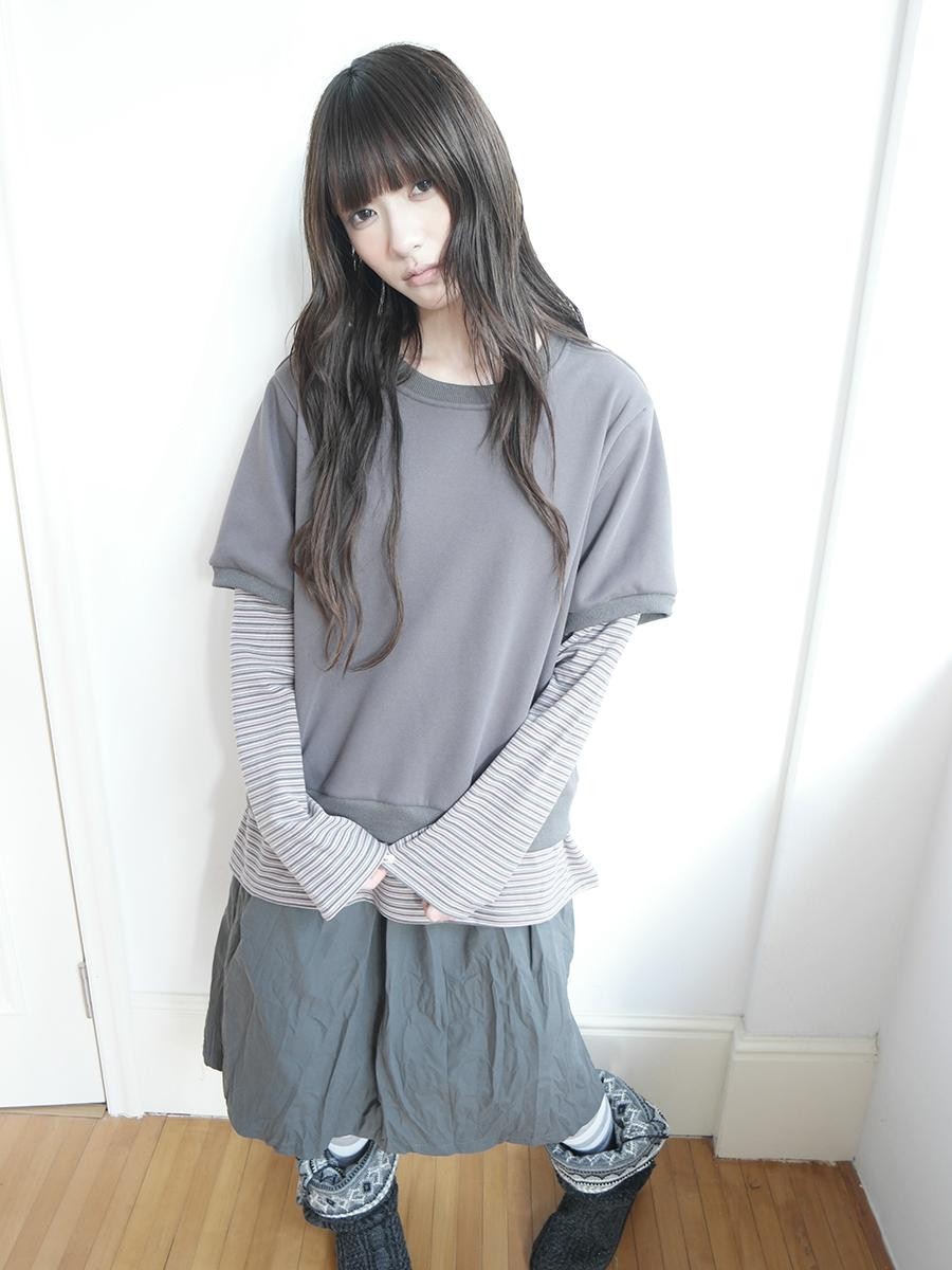 ang project Striped Faux Two Piece Long Sleeve Fleece Women&