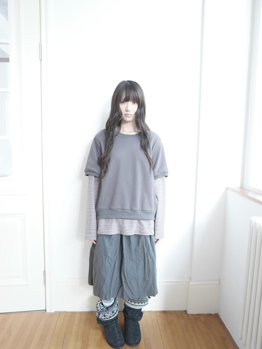 ang project Striped Faux Two Piece Long Sleeve Fleece Women&