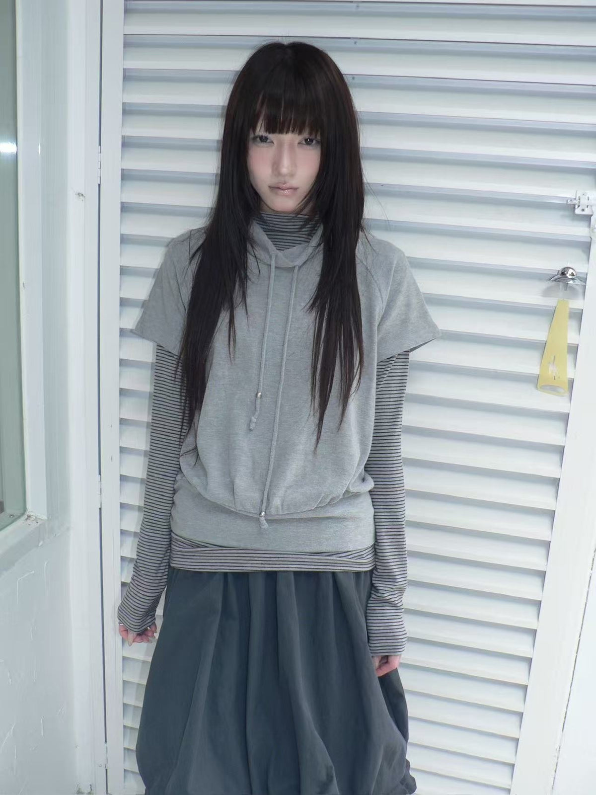 ang_project_Striped_Half_Turtleneck_Drawstring_Two_Piece_Women&