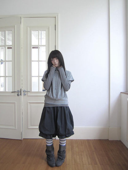 ang project Striped Half Turtleneck Drawstring Two Piece Women&