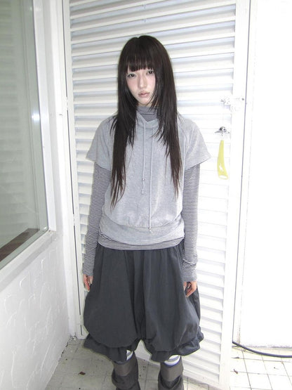 ang project Striped Half Turtleneck Drawstring Two Piece Women&