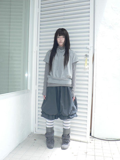 ang project Striped Half Turtleneck Drawstring Two Piece Women&