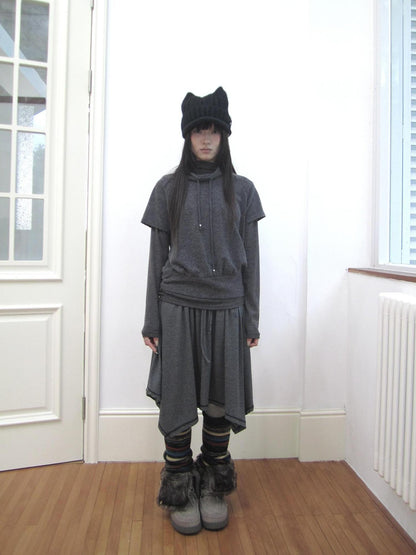 ang project Striped Half Turtleneck Drawstring Two Piece Women&