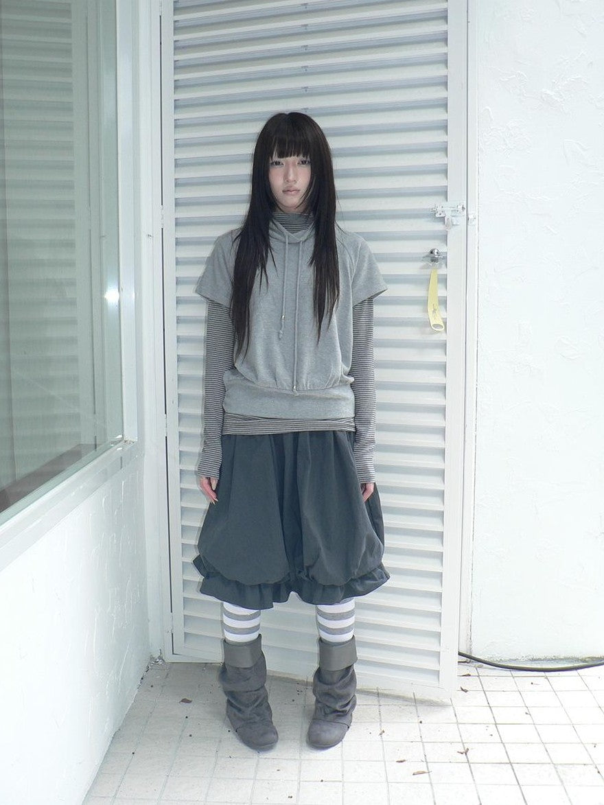 ang project Striped Half Turtleneck Drawstring Two Piece Women&