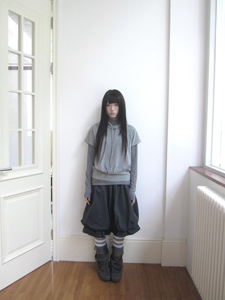 ang project Striped Half Turtleneck Drawstring Two Piece Women&