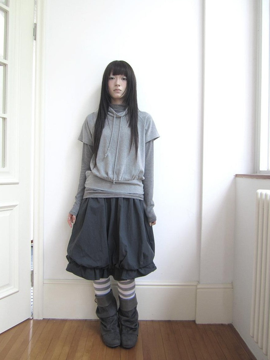 ang project Striped Half Turtleneck Drawstring Two Piece Women&